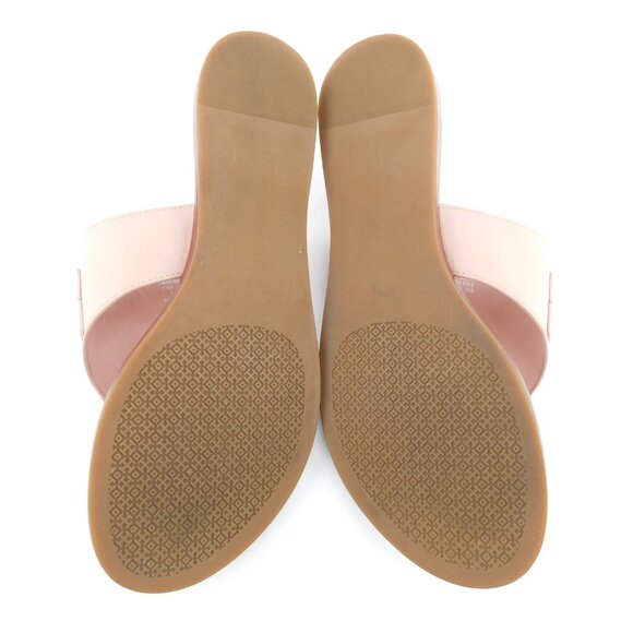 TORY BURCH Baby Pink Logo Leather Thong Flat Sandals 7.5 - Picture 5 of 6